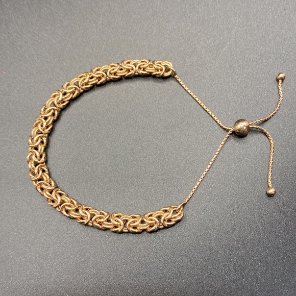 Goldtone Mesh Chain Slider Bracelet - Picture 4 of 9